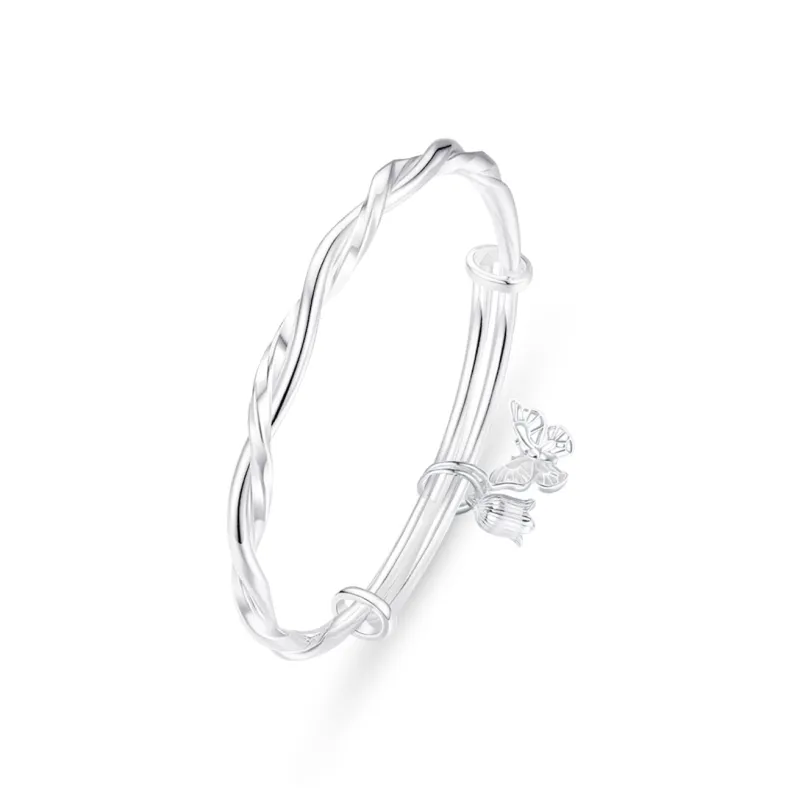 SHOIIIW S999 Silver Bangles Women's-0
