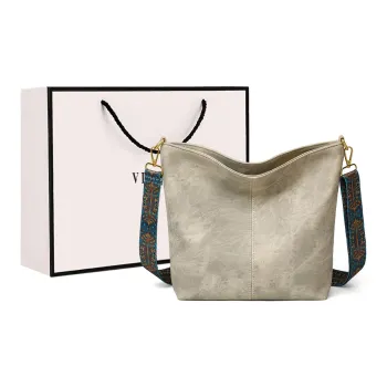VINEY PU Shoulder Bag, Crossbody Bag, Tote Bag Large Size Women's Ecru