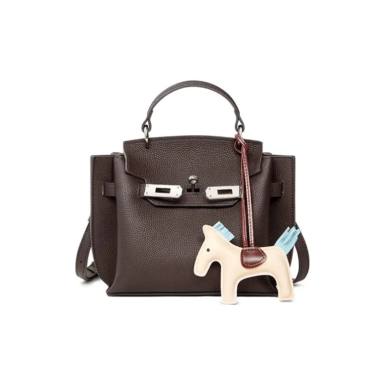 Teenmix Top Grain Cow Leather Shoulder Bag, Crossbody Bag, Handbag Trumpets Women's Ebony/Black-1