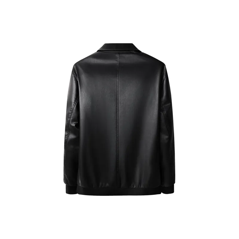 PIERRE CARDIN Leather Jacket Men's Black-2