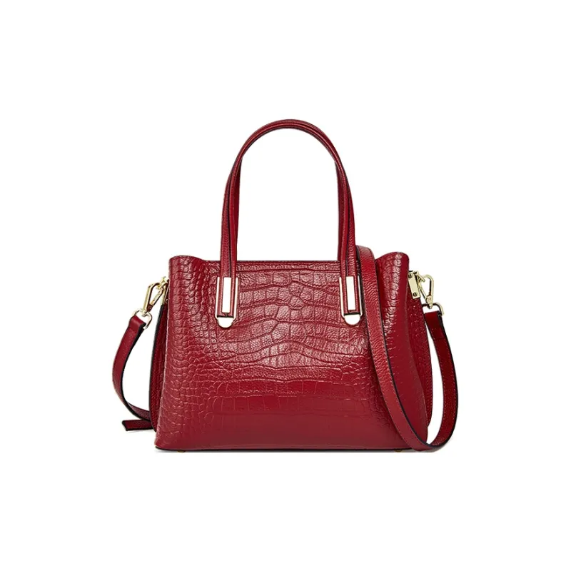 Carnival Keep Top Grain Cow Leather Handbags Crossbody Bags Medium Size Women's Black/Burgundy/Blue-6