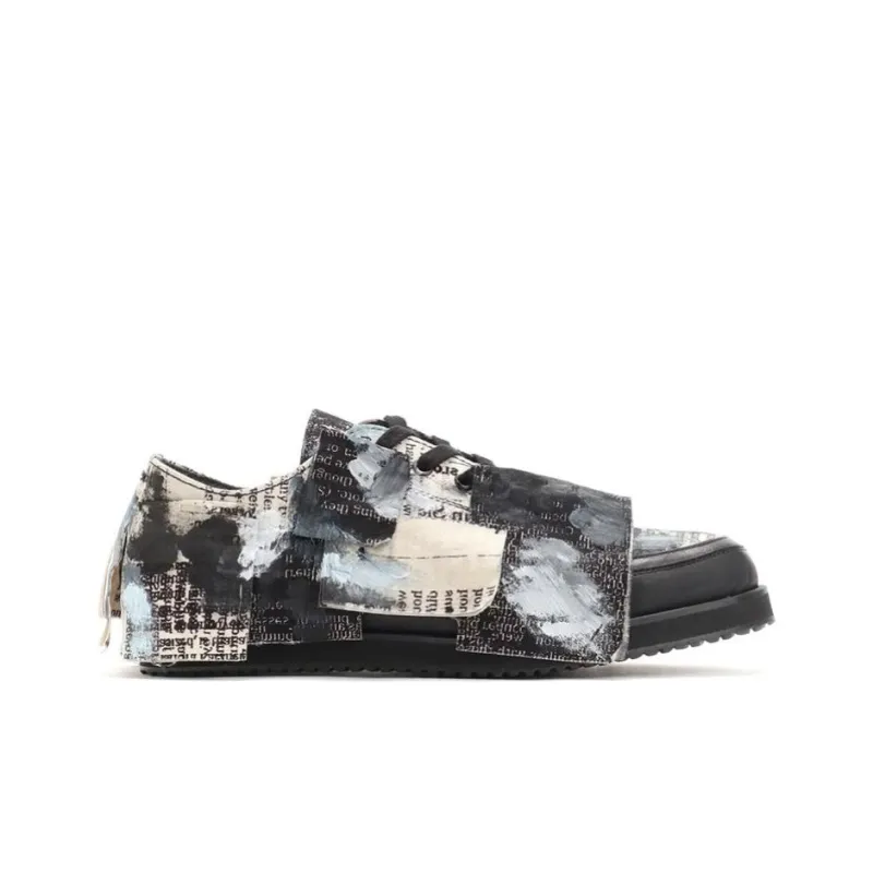 Yohji Yamamoto Low-Top Stylish Skateboarding Shoes Men's Black Gray White-1