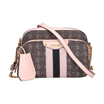 LIU·JO Leather Crossbody Bag, Shoulder Bag Women's Dark Brown & Pink