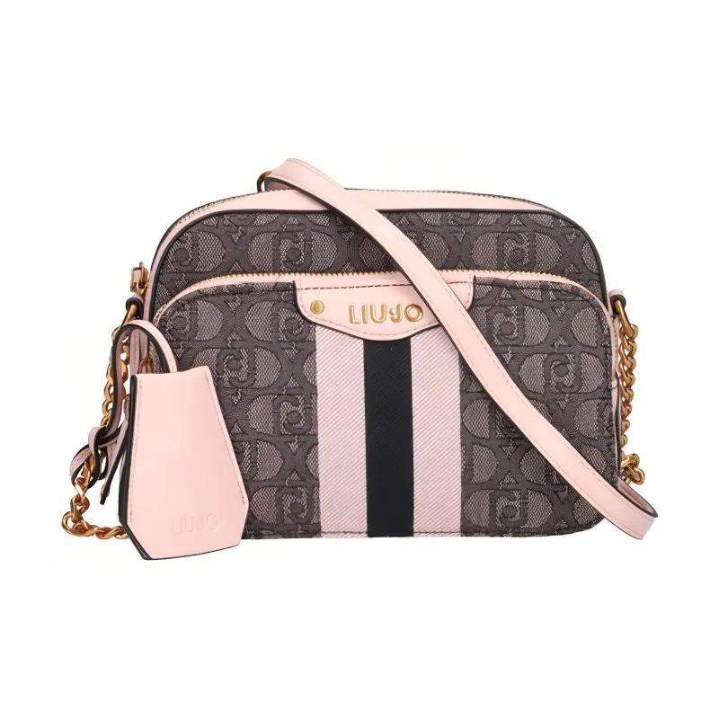 LIU·JO Leather Crossbody Bag, Shoulder Bag Women's Dark Brown & Pink-0