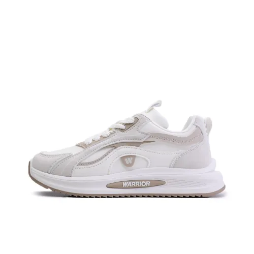 Warrior Anti Slip And Wear Resistant Height Increasing Low Top Casual Shoes Women's White Gray Khaki