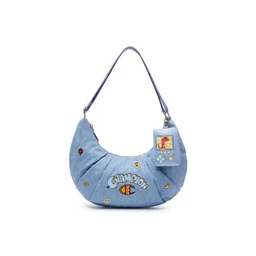 Champion Fabric Shoulder Bag Medium Size Women's Light Blue/Red/Light Red