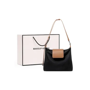 MAKEUP KITTEN Soft Nylon Synthetic Leather Commute Handbag Shoulder Bag Crossbody Bag Women's Black