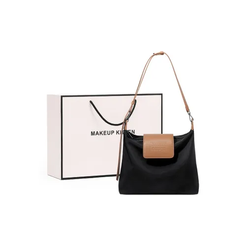 MAKEUP KITTEN Soft Nylon Synthetic Leather Commute Handbag Shoulder Bag Crossbody Bag Women's Black