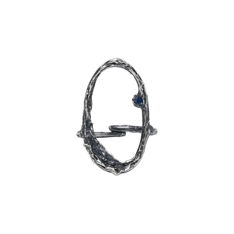 M.Wong 925 Sterling Silver Rhinestone Embellished Adjustable Opening Cubic Ring Women's-3