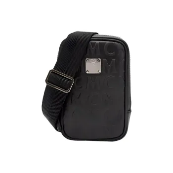 MCM Klassik Visetos Leather Shoulder Bag Crossbody Bag Fanny Pack Mini Women's Black