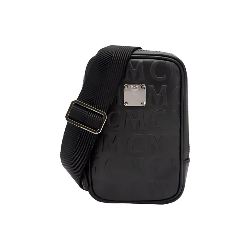 MCM Klassik Visetos Leather Shoulder Bag Crossbody Bag Fanny Pack Mini Women's Black-0
