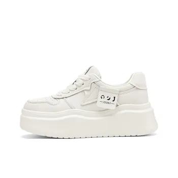 JOSINY Fleece Lined Warm Fashionable Sporty Style Versatile White Sneakers Casual Shoes Women's Ecru