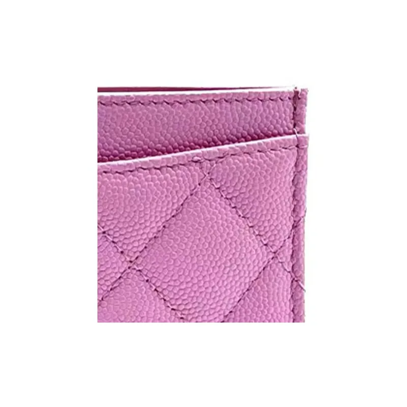 CHANEL 23P SS Cow Leather Coin Purse, Card Holder Women's Pink-3