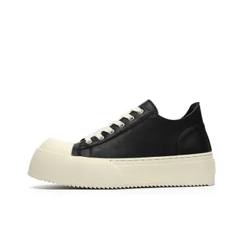 Roubini Wear resistant And Lightweight Low Top Skateboard Shoes Unisex Black White