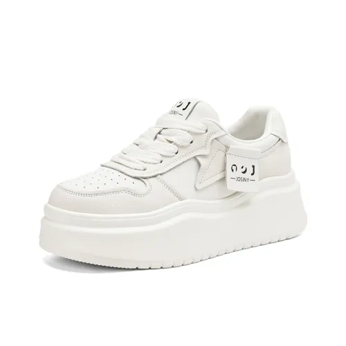 JOSINY Platform Height Increasing Skateboard Shoes Casual Shoes Women's Ecru