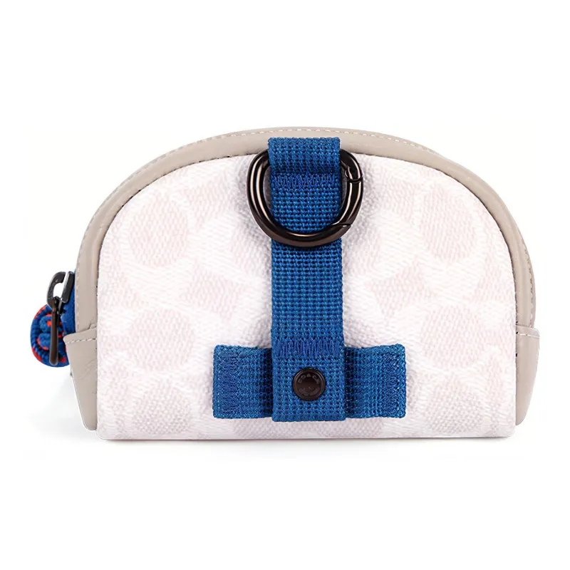 COACH Pacer Canvas Coin Purse Mini Men's White & Blue-2