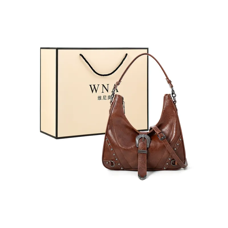 Vigno Synthetic Leather Shoulder Bag Handbag Regular Women's Red/Coffee-8
