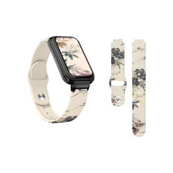 CHUANGYIDA Red Beige Compatibility Watch Band 145~190mm Silicone Material