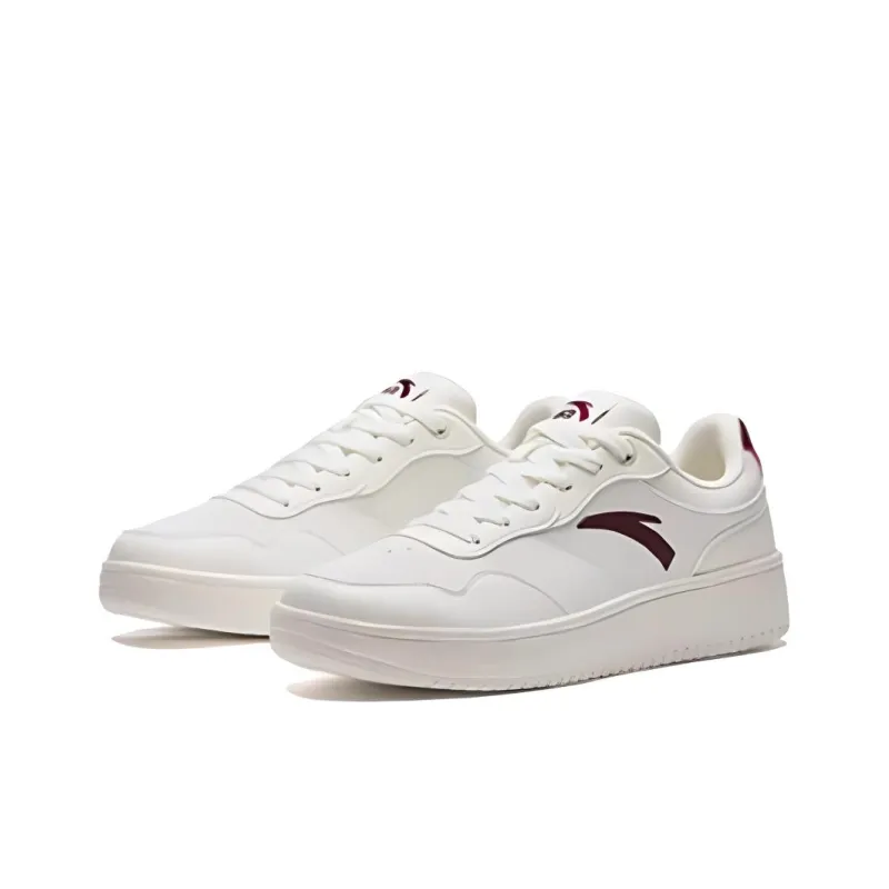 Anta Anti Slip Wear Resistant Low Top Casual Shoes Men's White Red-1