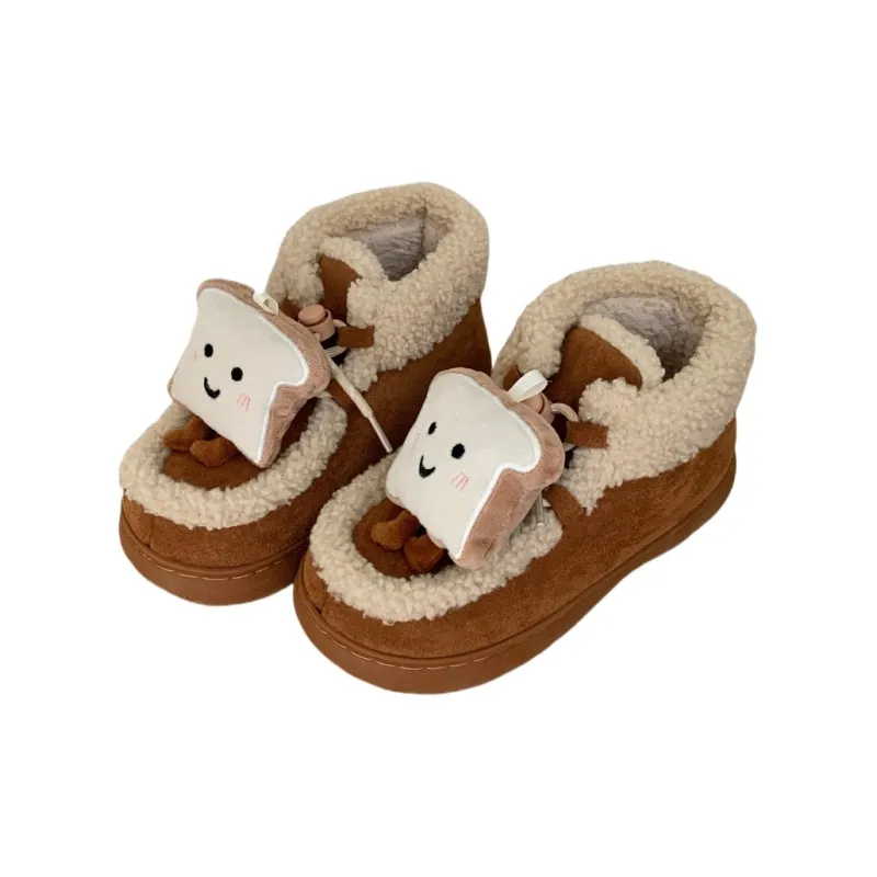 Thin Strips Cotton Slippers Women's Black-6