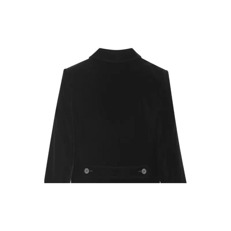 SAINT LAURENT Single-Breasted Tailored Velvet Jacket-4