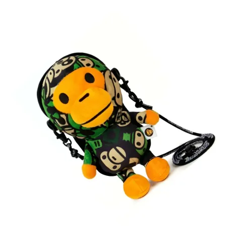 A BATHING APE Plush Cell Phone Pouch Crossbody Bags Regular Unisex Emerald Green