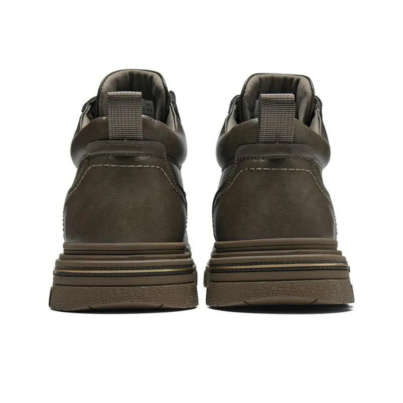 HLA Work Boots Men Mid Top Black/Brown-8