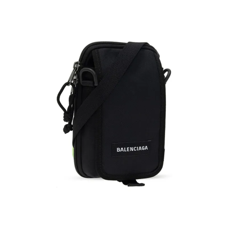 Balenciaga Nylon Fabric Shoulder Bag, Crossbody Bag, Cell Phone Pouch Men's Black-1