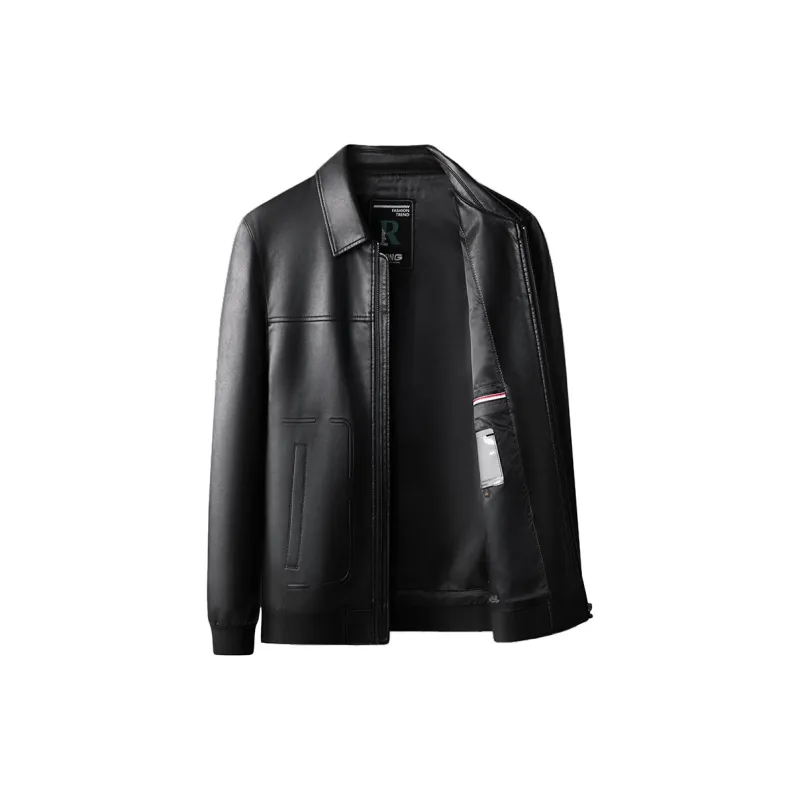 PIERRE CARDIN Leather Jacket Men's Black-1