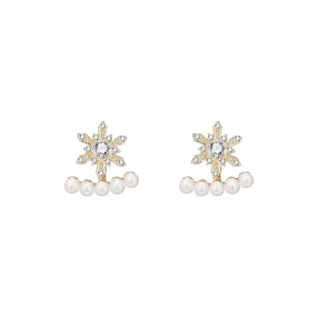Peach Tea Zircon Stud Earrings Women's