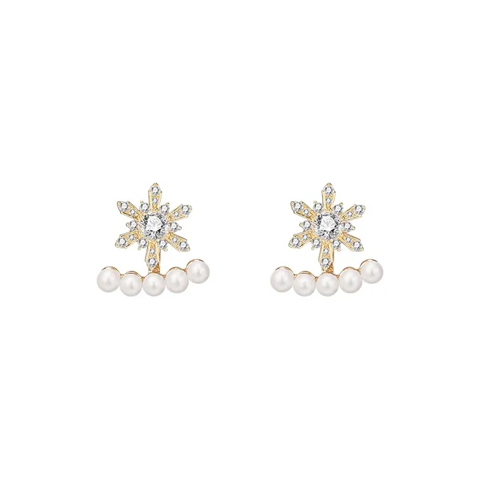 Peach Tea Zircon Stud Earrings Women's-0