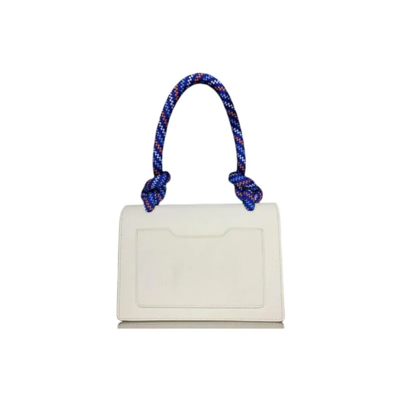 OFF-WHITE Leather Shoulder Bag Crossbody Bag Handbag Women's White/Blue-5