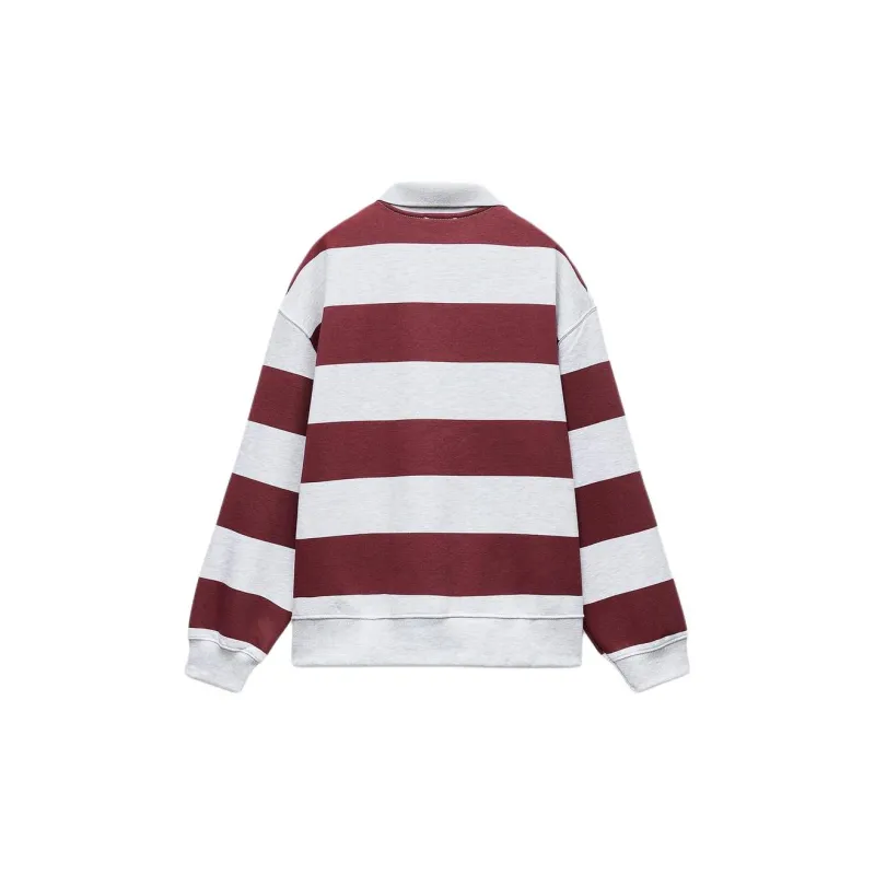 ZARA Sweatshirt Women's Burgundy Red-1
