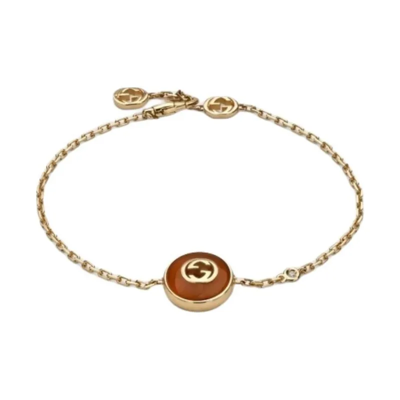 GUCCI 18K Gold Red Agate Bracelets Unisex Gold-0