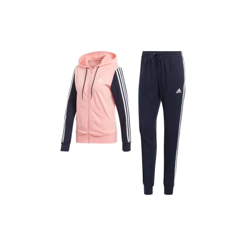 Adidas Casual Suits Women's Pink Top+Black Pants