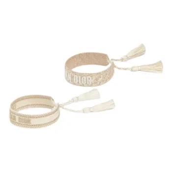 DIOR Cotton, Metal Bracelets Women's White