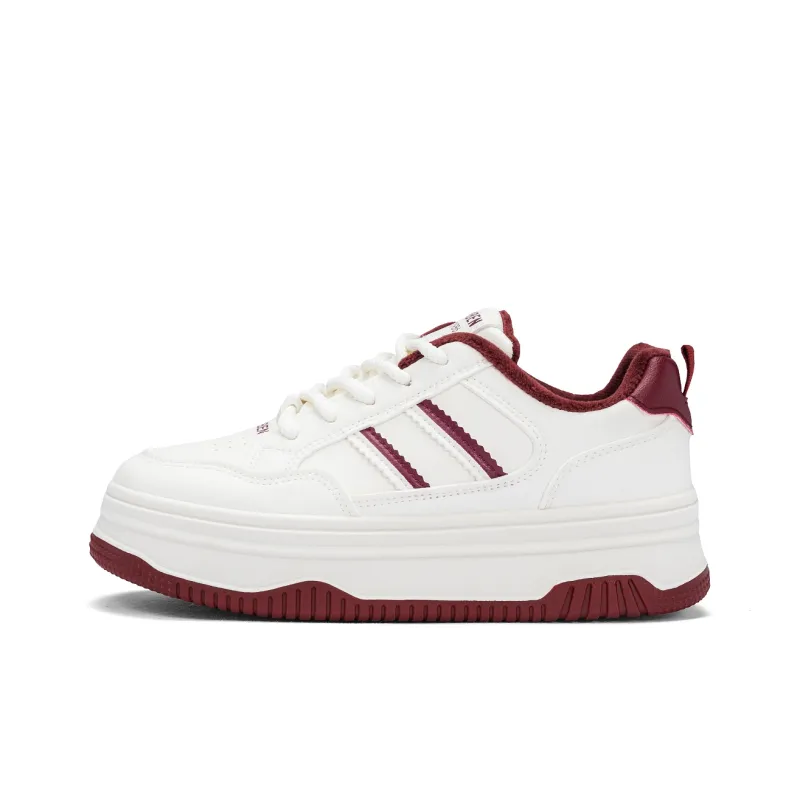 RENBEN Warm Balance Height Increasing Low-Top Skateboard Shoes Women's-6