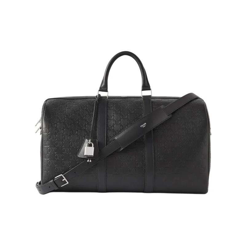 CELINE Calfskin Handbag Travel Bag Men's Black-0