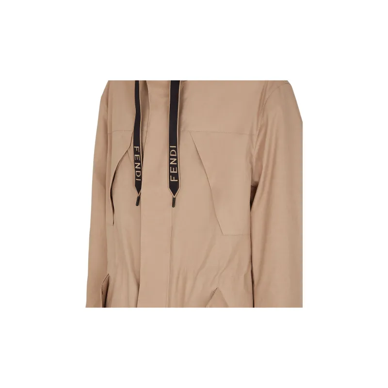 FENDI SS22 Parka Coat Men's Brown-4