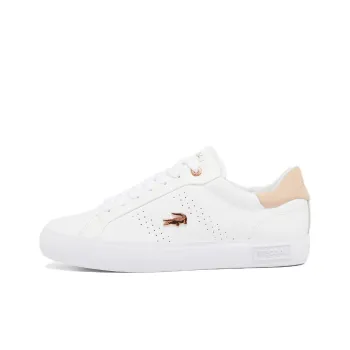 LACOSTE Powercourt 2.0 Low Top Skateboard Shoes Women's White Pink