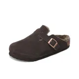 Dark Brown (Fleece-Lined) Gray Fur