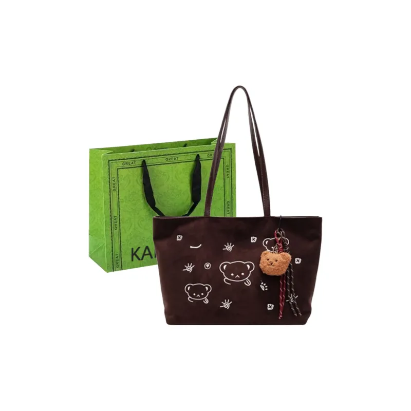 KARUISHA Suede Shoulder Bag Women's Black/Coffee/Brown-18