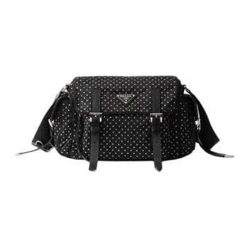 PRADA Fabric Shoulder Bag Crossbody Bag Women's Black