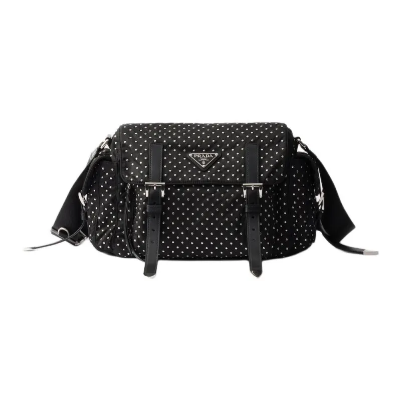 PRADA Fabric Shoulder Bag Crossbody Bag Women's Black-0