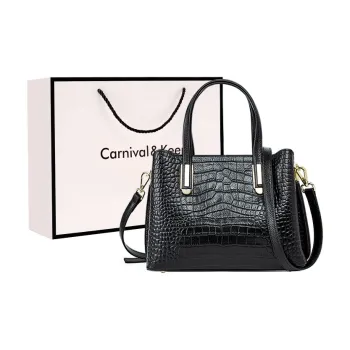Carnival Keep Top Grain Cow Leather Handbags Crossbody Bags Medium Size Women's Black/Burgundy/Blue