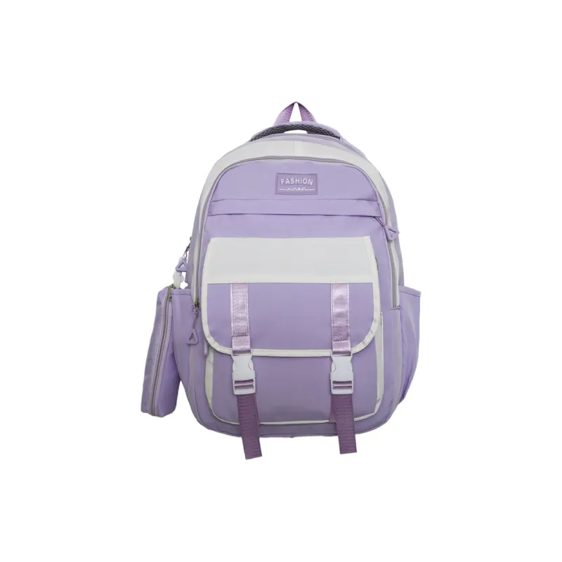 Travel Nylon Backpack Regular Unisex Black Blue/Burgundy/Green/Purple-15