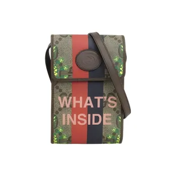 GUCCI PVC Crossbody Bag Shoulder Bag Unisex Brown Multicolor