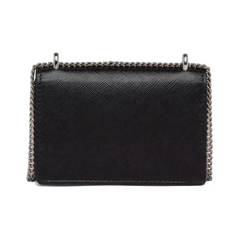 PRADA Saffiano Leather Wallet Card Holder Card Holder Women's Black-1