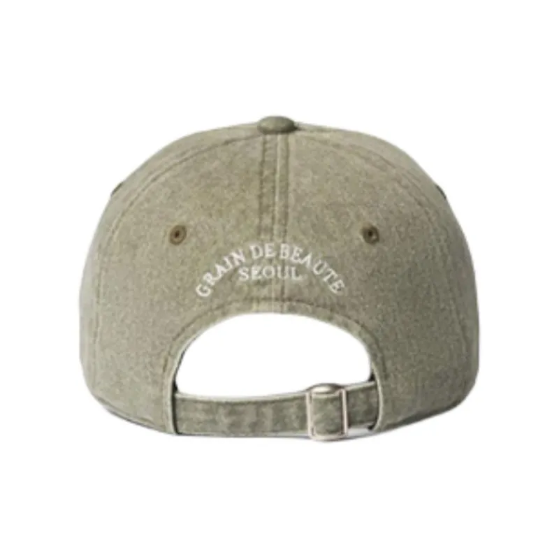 GRAIN DE BEAUTE Cotton Fabric Baseball Caps Unisex Green-2