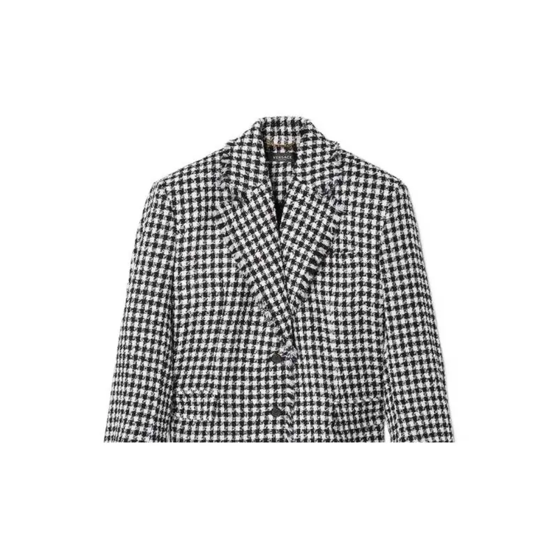 VERSACE VERSACE FW22 Business Suits Coats Women's Black White-4